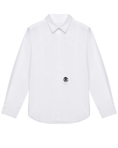 Рубашка с черным лого, белая Roberto Cavalli