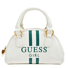 Сумка с лого и полосками, белая Guess