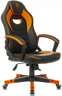 Кресло игровое Бюрократ Zombie GAME 16 крестовина пластик, текстиль/эко.кожа , цвет: черный/оранжевый