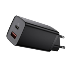 Зарядное устройство сетевое Baseus CCGAN2L-B01 GaN2 Lite Quick Charger Туре-С, USB-A, 65W Black