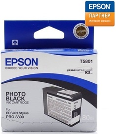 Картридж Epson C13T580100 для принтера Stylus Pro 3800 (80 ml) фото черный