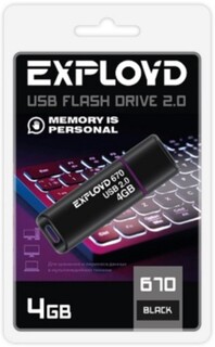 Накопитель USB 2.0 4GB Exployd EX-4GB-670-Black 670 чёрный