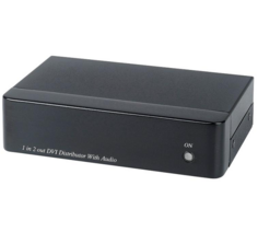 Усилитель SC&T DD02A разветвитель (1 вход/2 выхода) DVI- и стерео аудиосигнала, позволяет подключать к одному источнику DVI- и аудиосигнала 2 монитора Sct