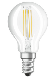 Лампа светодиодная LEDVANCE 4058075068377 филаментная LED STAR CLASSIC P 40 4W/827 4Вт шар 2700К тепл. бел. E14 470лм 220-240В прозр. стекло OSRAM