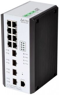 Коммутатор ELTEX MES3510P 8 портов 10/100/1000BASE-T (PoE/PoE+), 4 порта 100BASE-FX/1000BASE-X (SFP), L3