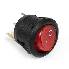 Выключатель клавишный с подсветкой, диаметр 23 мм, красный NO Brand
