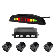 Парковочная система 4 датчика, led-экран, 12 в, датчик черный NO Brand