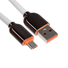 Кабель microusb - usb, 2.4 a, оплетка pvc, 1 метр, белый NO Brand