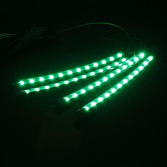 Подсветка салона 12 led-5050, 22 см, пульт, светомузыка, мультисвет rgb, 4 шт NO Brand