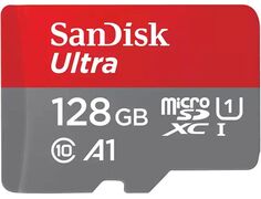 SanDisk Карта памяти Ultra microSDXC 128 ГБ, черный/красный