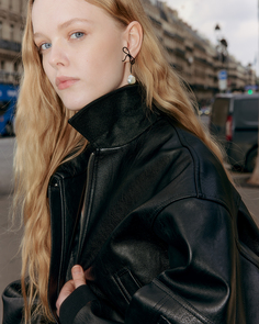 Куртка укороченная из эко-кожи черного цвета 2Mood