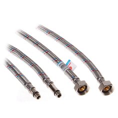 Подводка для воды М10-1/2"х0.3 м, пара, латунь, AquaLine