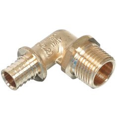 Уголок d16х1/2, 90 °, латунь, наружная резьба, Stout