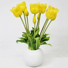 Тюльпаны Конэко-О 10153_х2_10161 в белом кашпо 45 см