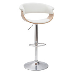 Стулья для кухни стул барный AMARANT 480х600х900(1110)мм искусственная кожа/фанера грецого ореха/металл белый