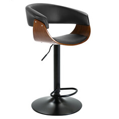 Стулья для кухни стул барный AMARANT 480х600х900(1110)мм искусственная кожа/фанера грецого ореха/металл черный