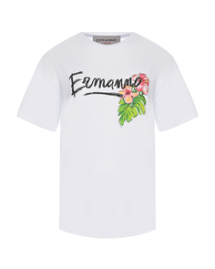 Белая футболка с принтом &quot;гавайские цветы&quot; Ermanno Firenze