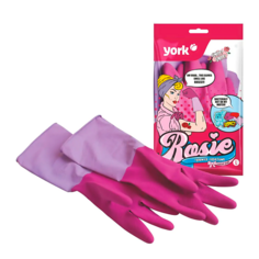 Перчатки для уборки YORK Перчатки резиновые ароматизированные РОЗА (L)
