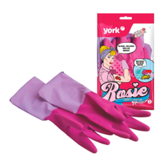 Перчатки для уборки YORK Перчатки резиновые ароматизированные РОЗА (S)