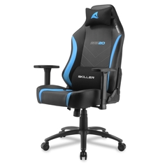 Кресло игровое Sharkoon SGS20-BK/BU чёрно-синее, до 120кг (синтетическая кожа, регулируемый угол наклона, механизм качания)
