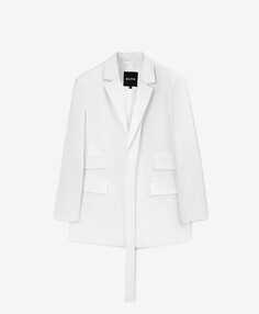 Пиджак с асимметричными лацканами белый GLVR (XL)