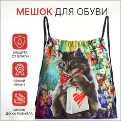 Мешок для обуви на шнурке, цвет зеленый/разноцветный NO Brand