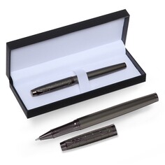 Ручка подарочная роллер, в кожзам футляре, корпус темнно-серый Calligrata