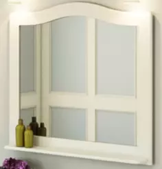 Зеркало 100x90 см белый глянец Comforty Монако 00004136986