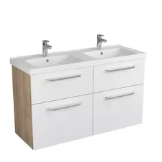 Тумба белый матовый/дуб 122 см Diborg Lande 77.6229