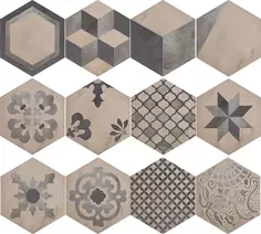Керамогранит Marca Corona Terra Mix Decori Esagono Vers. F 25x21,6