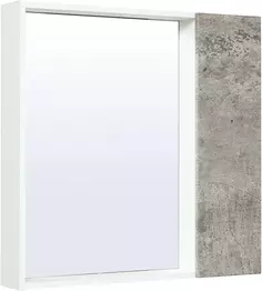 Зеркальный шкаф 75x75 см серый бетон/белый L/R Runo Манхэттен 00-00001017 РУНО