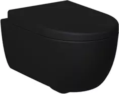 Унитаз подвесной Ambassador Abner 103T20201R-102T20201 безободковый, с сиденьем микролифт, черный матовый