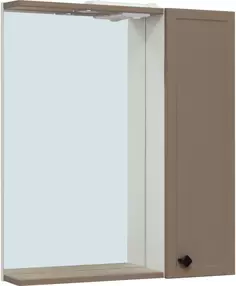 Зеркальный шкаф 65x75 см бежевый R Runo Римини 00-00001278 РУНО