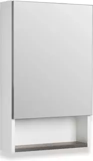 Зеркальный шкаф 40x65 см железный камень/белый R Runo Бари 00-00001384 РУНО