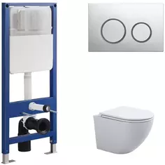 Комплект подвесной унитаз Sintesi Evi SIN-TS-EVI-151 + система инсталляции Sintesi SIN-CCI-SMP-101 + SIN-FB-BRC-504