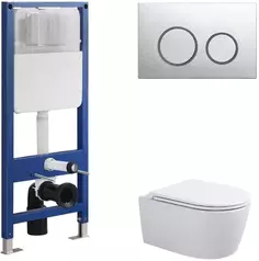 Комплект подвесной унитаз Sintesi Dante SIN-TS-DNT-191 + система инсталляции Sintesi SIN-CCI-SMP-101 + SIN-FB-BRC-504