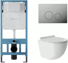 Комплект подвесной унитаз Aqueduto Ovo OVOT0110 + система инсталляции Aqueduto Tecnica Circulo TEC01 + CIR0100