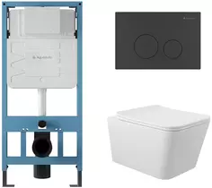 Комплект подвесной унитаз Aqueduto Macio MAC0110 + система инсталляции Aqueduto Tecnica Circulo TEC01 + CIR0140