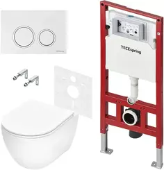 Комплект подвесной унитаз Tece TECEspring R + система инсталляции Tece TECEspring R K955103WCR