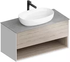 Тумба белый глянец/дуб орегон 97,9 см Kerama Marazzi Plaza Modern PLB.M.100.1\OAK.O