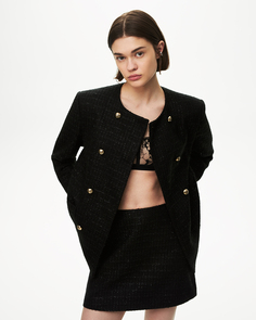 Юбка мини из твида черного цвета 2Mood