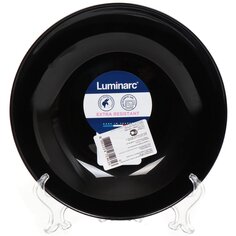 Тарелка суповая, стекло, 20 см, круглая, Diwali Noir, Luminarc, P0787, черная