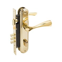 Замок врезной Булат, ЗВ4-3.03.05 НОМОС, 13 562, ручка в комплекте, цилиндровый, 5 перф. кл, золото