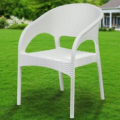 Кресло RATTAN Ola Dom, 58х62х80,5 см, пластик, белый, ЭП 442288
