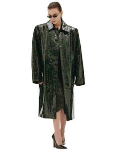 Лаковое пальто с принтом Матрица Vetements