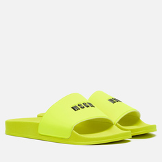 Мужские сланцы MSGM Micrologo Pool Slide, цвет жёлтый, размер 41 EU