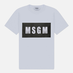 Женская футболка MSGM Box Logo, цвет белый, размер XS