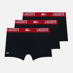 Комплект мужских трусов Lacoste Underwear 3-Pack Microfiber Boxer Brief, цвет чёрный