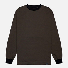 Мужской лонгслив SOPHNET. Albini Organic Border, цвет оливковый