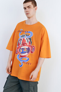 футболка мужская Футболка oversize хлопковая с принтом Befree